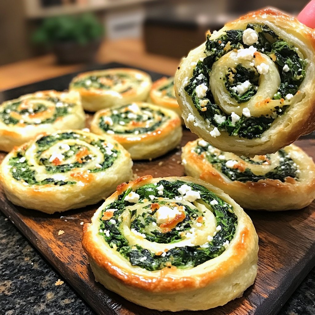 Spinach and Feta Pinwheels, gluten-free