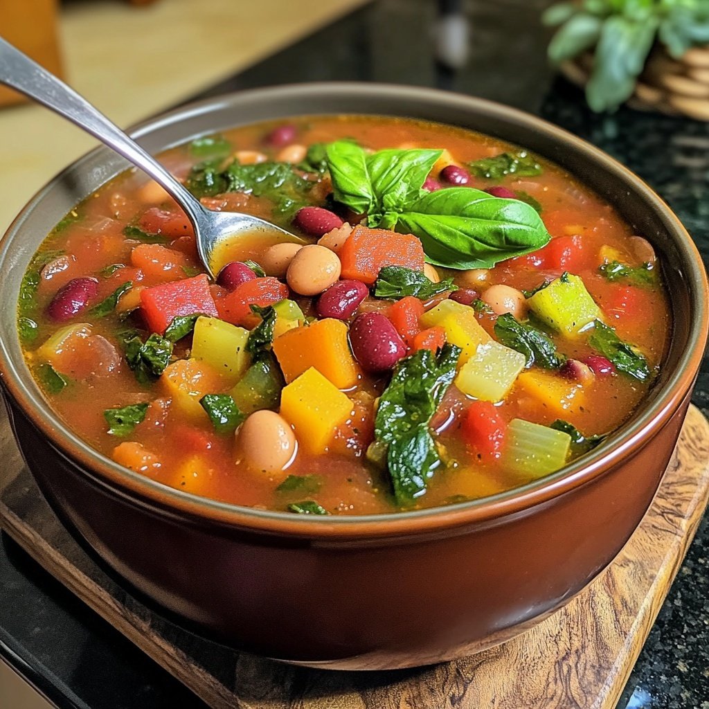 Healthy Crockpot Vegetable Minestrone