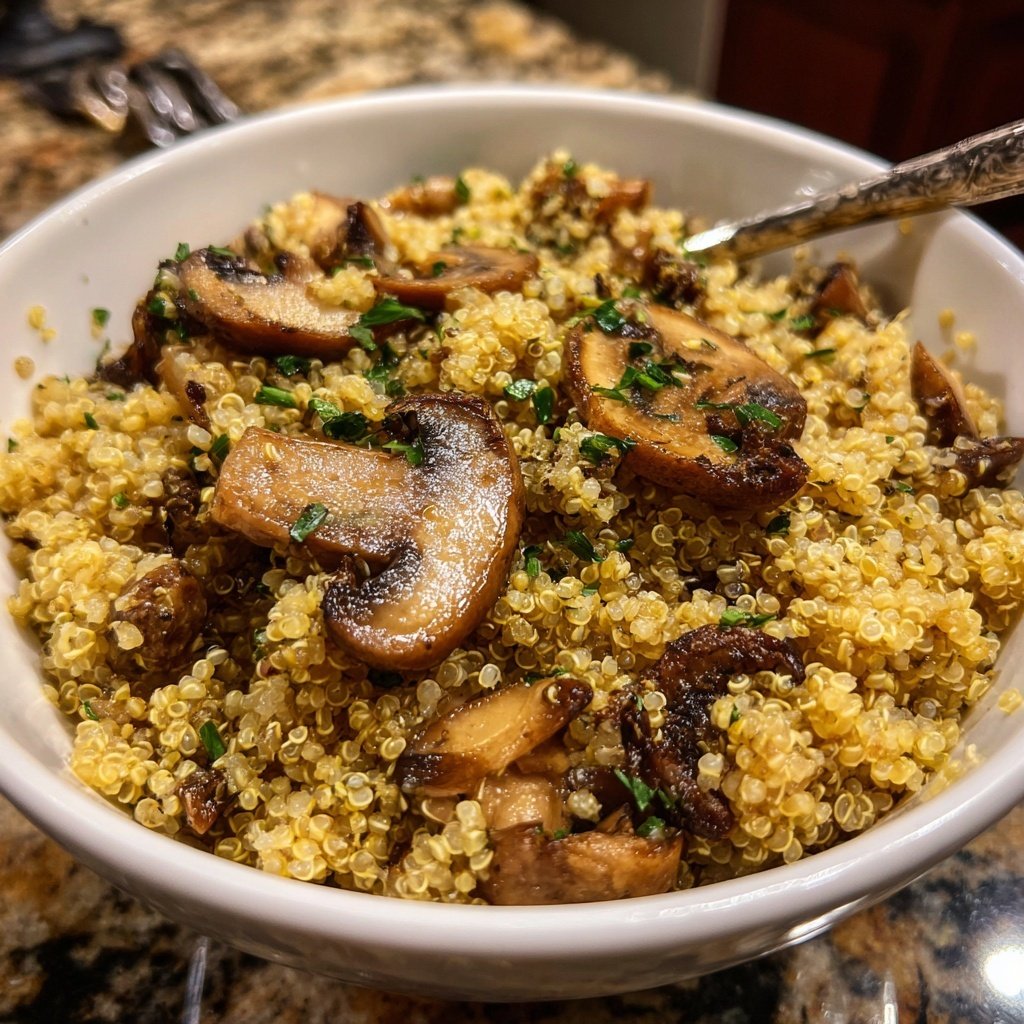 Garlic Butter Mushroom Quinoa