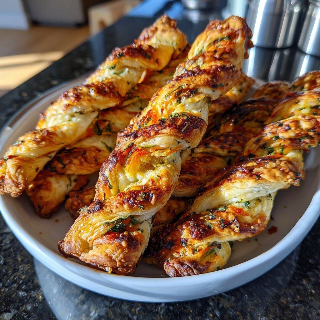 Super Bowl Appetizer Puff Pastry Veggie Twists