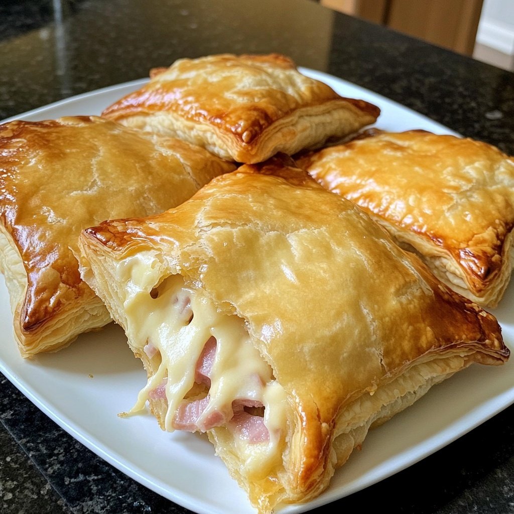 Ham and Cheese Puff Pastry Pockets