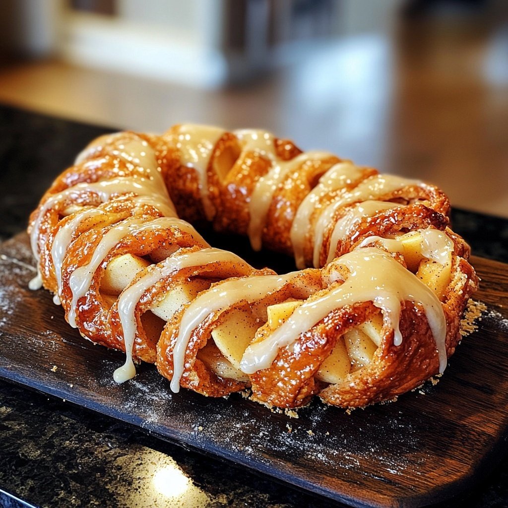 Cozy Apple Kringle with Vanilla Glaze