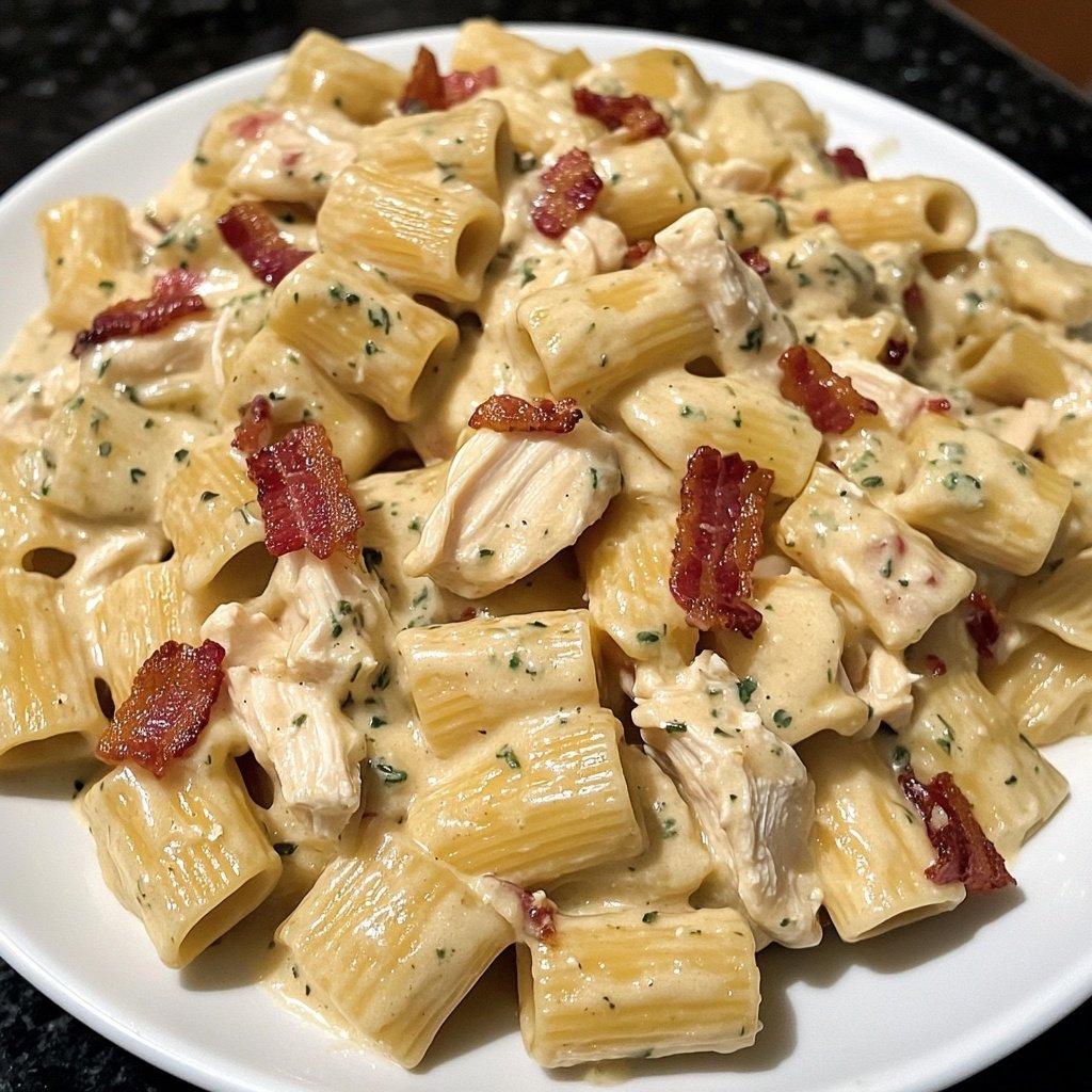 Creamy Chicken Bacon Ranch Pasta
