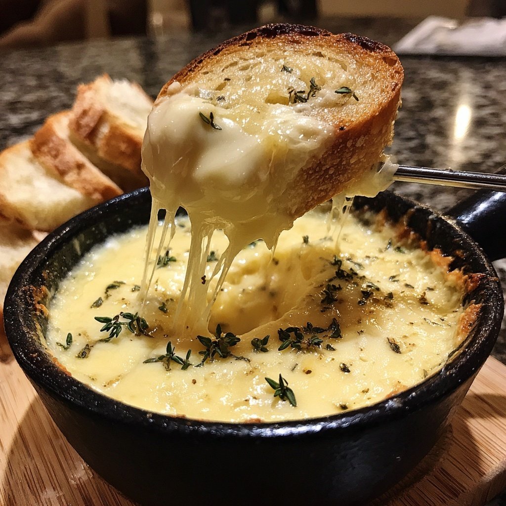 Fondue with Gruyere and Fresh Thyme